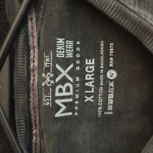 MBX Denim Wear Men's Short Sleeve T-Shirt - Gray - X-Large